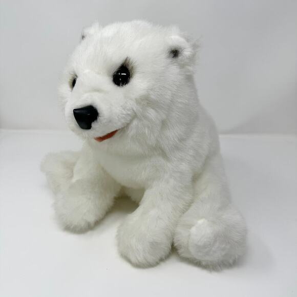Folkmanis Furry Folk Puppets Polar Bear Realistic Lifelike Plush Stuffed Animal - Picture 1 of 12